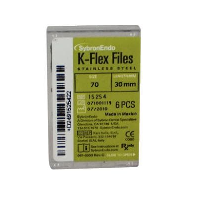 Kerr K-Flex Stainless Steel Hand Files, 30 mm, Size #70, Green, 6/Pack, 15254 thumbnail 13