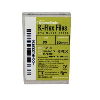 Kerr K-Flex Stainless Steel Hand Files, 30 mm, Size #80, Black, 6/Pack, 15258 thumbnail 12