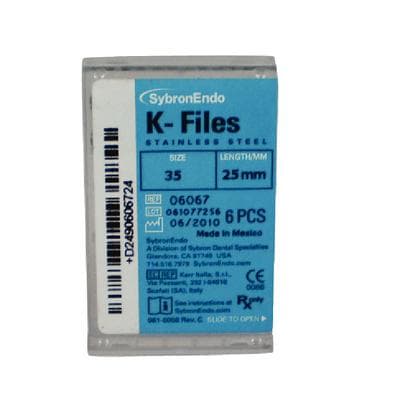 Kerr SybronEndo K-Files, Stainless Steel, 25 mm, #35, Green, 6/Pkg, 06067 thumbnail 21