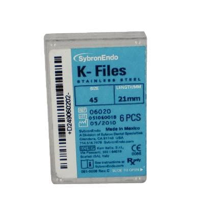 Kerr SybronEndo Stainless Steel K-Files, 21 mm, #45, White, 6/Pk, 06020 thumbnail 16