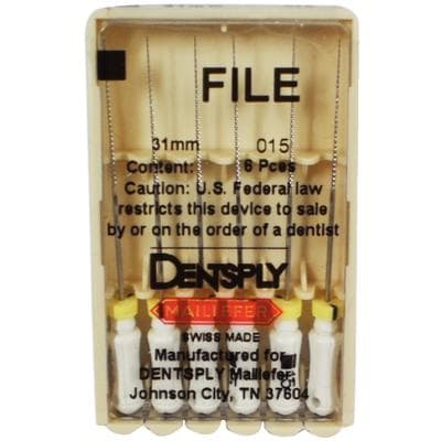 Maillefer K-Files, Stainless Steel, 31 mm, #15, White, 6/Pk, 671162 thumbnail 7