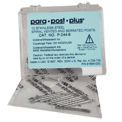 ParaPost Plus Endodontic Posts, Stainless Steel, Size 6, Black, 0.060 in, 10/Pk, P2446 thumbnail 12