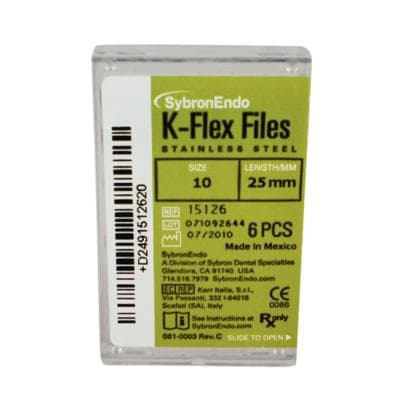 Kerr K-Flex Stainless Steel Hand Files, 25 mm, #10, Purple, 6/Pk, 15126 thumbnail 25