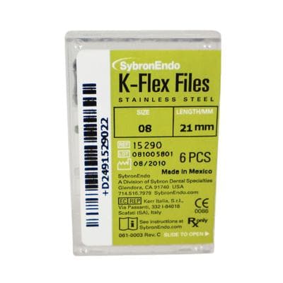 Kerr K-Flex Stainless Steel Hand Files, 21 mm, #08, Gray, 6/Pk, 15290 thumbnail 27