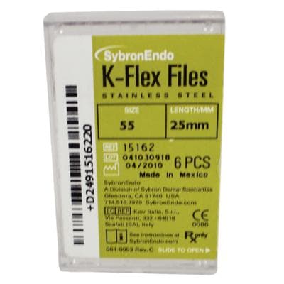 Kerr K-Flex Endodontic Files, #55, 25mm, Red, Stainless Steel, 6/Pack, 15162 thumbnail 19