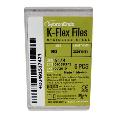 Kerr K-Flex Stainless Steel Hand Files, 25 mm, #80, Black, 6/Pk, 15174 thumbnail 13
