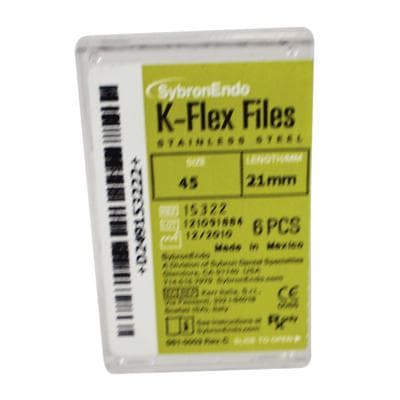Kerr K-Flex Files, #45, 21mm, White, Stainless Steel, Color-Coded Plastic Handle, 6/Pkg, 15322 thumbnail 18