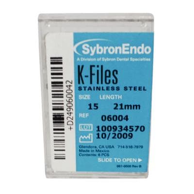 Kerr K-Files, Stainless Steel, 21 mm, #15, White, 6/Pk, 06004 thumbnail 23