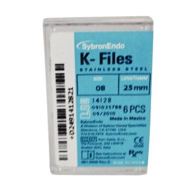 Kerr SybronEndo K-Files, Stainless Steel, 25mm, #08, Gray, 6/Pk, 14128 thumbnail 23