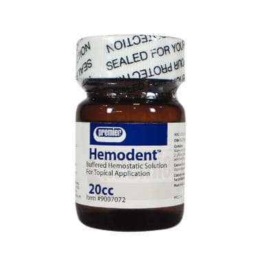 Hemodent Topical Hemostatic Solution, Buffered Aluminum Chloride, Epinephrine-Free, 20 cc Bottle, 9007072 thumbnail 16