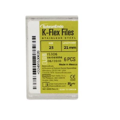 Kerr K-Flex Files, Stainless Steel, Size #25, 21mm, Red, 6/Pack, 15306 thumbnail 18