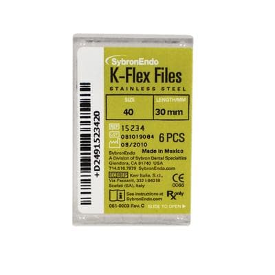 Kerr K-Flex Stainless Steel Hand Files, 30 mm, #40, Black, 6/Pack, 15234 thumbnail 14