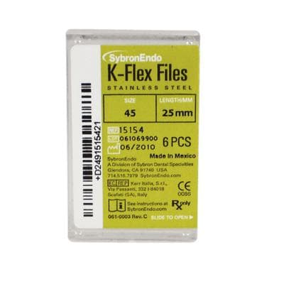 Kerr K-Flex Stainless Steel Hand Files, 25 mm, #45, White, 6/Pack, 15154 thumbnail 19