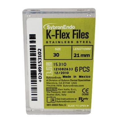 Kerr K-Flex Files, #30, 21mm, Stainless Steel, Blue, 6/Pack, 15310 thumbnail 23