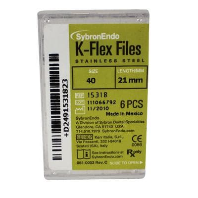 Kerr K-Flex Files, Stainless Steel, Size #40, 21 mm, Black, 6/Pkg, 15318 thumbnail 17