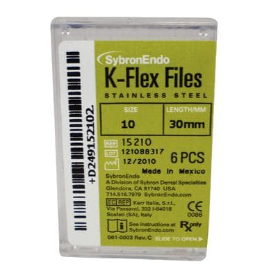Kerr K-Flex Stainless Steel Hand Files, #10, 30 mm, Purple, 6/Pk, 15210 thumbnail 25