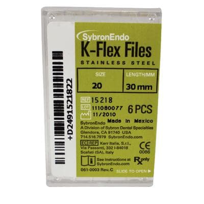 Kerr K-Flex Stainless Steel Hand Files, #20, 30 mm, Yellow, 6/Pkg, 15218 thumbnail 19