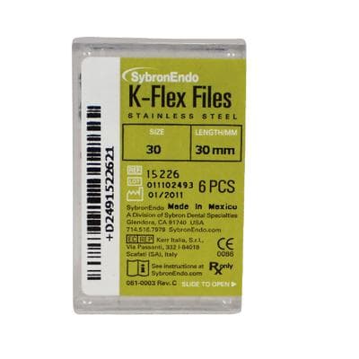 Kerr K-Flex Stainless Steel Hand Files, 30 mm, Size #30, Blue, 6/Pk, 15226 thumbnail 19