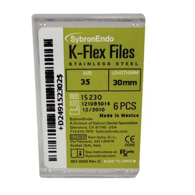 Kerr K-Flex Stainless Steel Hand Files, 30 mm, #35, Green, 6/Pk, 15230 thumbnail 14