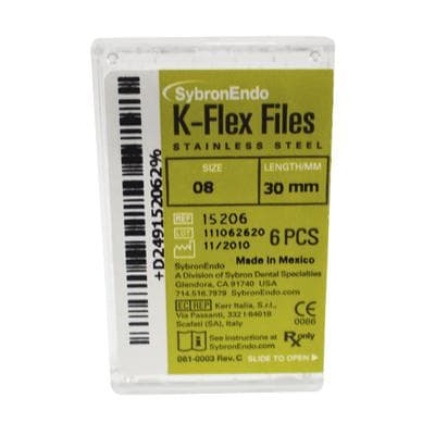 Kerr K-Flex Files, Stainless Steel, 30 mm, #08, Gray, 6/Pk, 15206 thumbnail 25