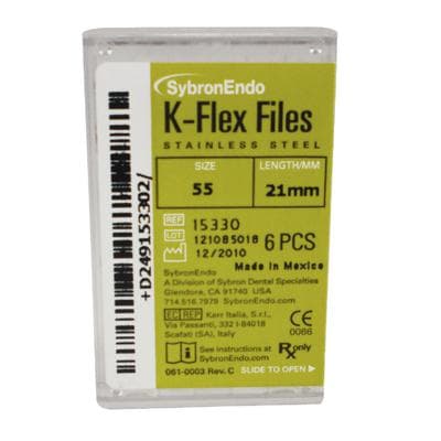 Kerr K-Flex Endodontic Files, #55, 21mm, Red, Stainless Steel, 6/Pack, 15330 thumbnail 16