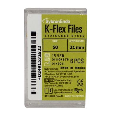 Kerr K-Flex Endodontic Files, #50, 21mm, Yellow, Stainless Steel, 6/Pack, 15326 thumbnail 10