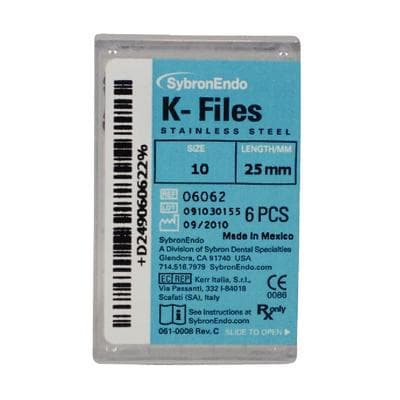 Kerr K-Files, Stainless Steel, 25 mm, #10, Purple, 6/Pkg, 06062 thumbnail 22