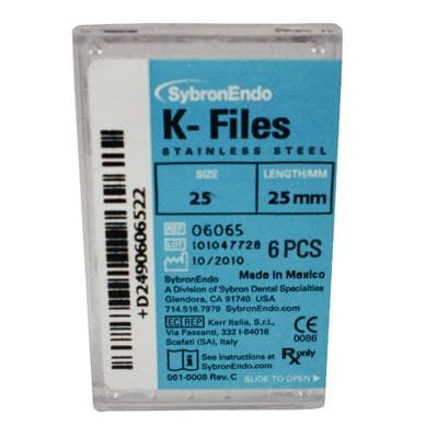 Kerr K-Files, Stainless Steel, 25 mm, #25, Red, 6/Pk, 06065 thumbnail 22