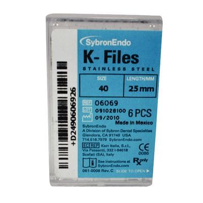 Kerr SybronEndo Stainless Steel K-Files, 25mm, #40, Black, 6/Pk, 06069 thumbnail 21