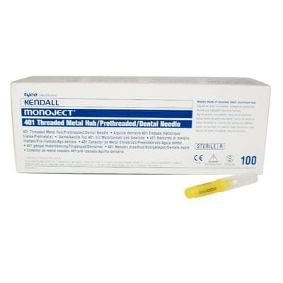 Monoject 401 Metal Hub Dental Needles, 27 Gauge Short, Yellow, 100/Box, 8881401064 thumbnail 13
