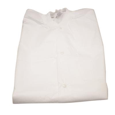 Extra-Safe White Lab Jacket, X-Large, Latex-Free, Fluid Resistant, AAMI Level 3, Hip Length, 10/Pk, 3630WHXL thumbnail 7