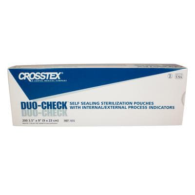 Crosstex Duo-Check Self-Seal Sterilization Pouches, 3-1/2" x 9", Blue Film, 200/Box thumbnail 19