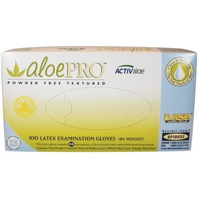 AloePRO Latex Examination Gloves, Powder Free, Textured, Extra Small, Natural, 100/Box, AP100XS thumbnail 6