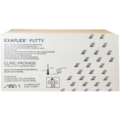 EXAFLEX® Putty VPS Impression Material, Putty Clinic Package, 5 x 500 g Base + 5 x 500 g Catalyst, 138305 thumbnail 14