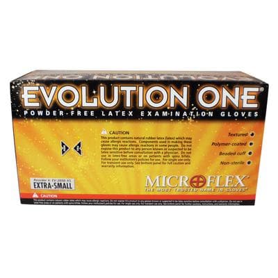 Evolution One EV-2050 Latex Examination Gloves, Powder-Free, Non-Sterile, Textured, Extra Small, Beige, 100/Box, EV-2050-XS thumbnail 9