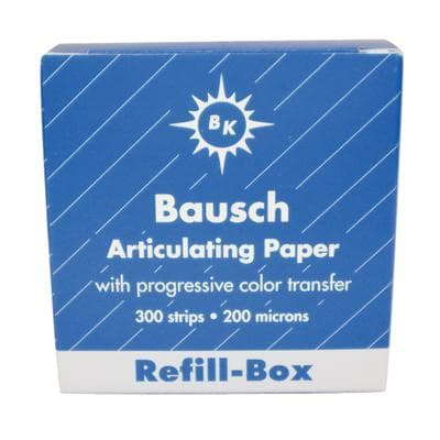 Bausch Articulating Paper Strips, Pre-Cut, Progressive Color Transfer, 200 Microns (0.008"), Blue, Refill Box, 300/Pk, BK1001 thumbnail 17