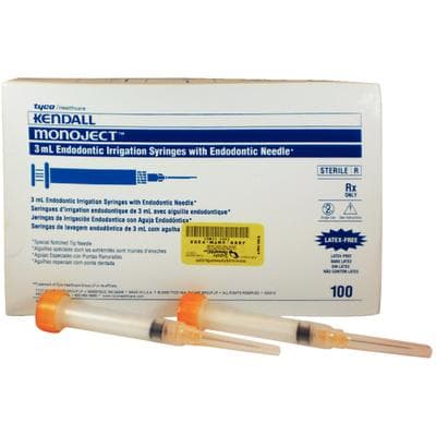 Monoject 513 ED Endodontic Irrigation Syringe with Needle, 3 mL, 23G x 1-1/4", Luer Lock, Orange, Sterile, 100/Box, 8881513843 thumbnail 10