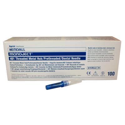 Monoject #401 Metal Hub Dental Needles, 30 Gauge Short, Blue, 100/Box, 8881401072 thumbnail 12