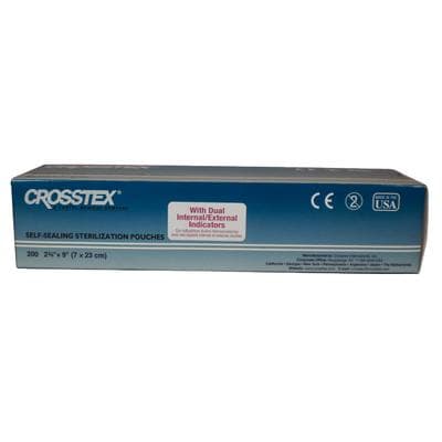 Crosstex Duo-Check Self-Seal Sterilization Pouches, 2-3/4" x 9", Blue Film, 200/Box, SCX thumbnail 21