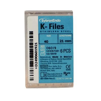 Kerr SybronEndo Stainless Steel K-Files, 21 mm, #40, Black, 6/Pk, 06019 thumbnail 18