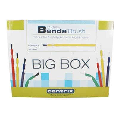 Benda Brush Big Box Disposable Applicator Brushes, Regular Point, Yellow Handle, Black Bristles, 576/Box, 370503 thumbnail 14