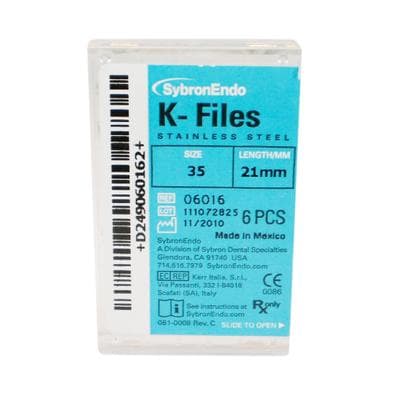 Kerr K-Files, Stainless Steel, 21 mm, #35, Green, 6/Pk, 06016 thumbnail 18