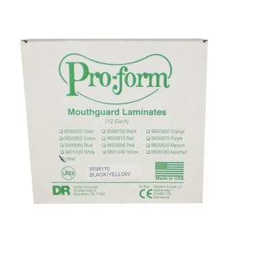 Pro-Form Dual-Color Mouthguard Laminates, 5" x 5", 0.160" (4mm), Black/Yellow, 12/Pk, 9598110 thumbnail 11