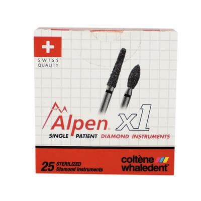 Alpen x1 Single Use Diamond Bur, FG, Round Wheel #909-035C, Coarse, Green, 3.5 mm, 25/Pk thumbnail 17