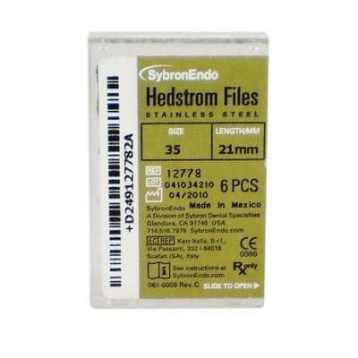 Kerr Sybron Endo Hedstrom Files, Stainless Steel, 21 mm, Size #35, Green, 6/Pk, 12778 thumbnail 15