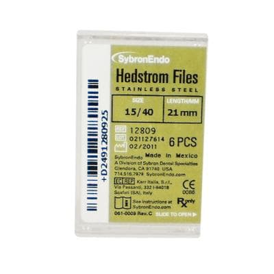 Sybron Endo Hedstrom Files, Stainless Steel, 21 mm, #15-40 Assorted, 6/Pk, 12809 thumbnail 15