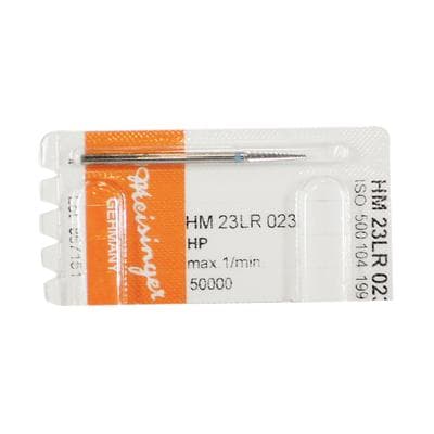 Meisinger HM 23LR-023 Carbide Lab Bur, Tapered Fissure, Round End, Plain Cut, Medium, 2.3 mm Diameter, HP, 1/Pkg thumbnail 5