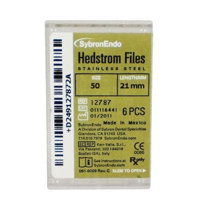 Kerr SybronEndo Hedstrom Files, Stainless Steel, 21 mm, Size #50, Yellow, 6/Pk, 12787 thumbnail 16