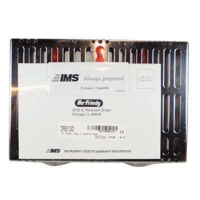 Hu-Friedy IMS Signature Series Instrument Cassette, Small, 10-Instrument, Red, Stainless Steel, 5.5" x 8" x 1.25", IM5100 thumbnail 11