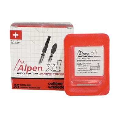 Alpen x1 Single-Use Diamond Bur, FG, Flat End Cylinder, #835-010C, 1.0 mm, Coarse, Green, 25/Pk, X835C010 thumbnail 10